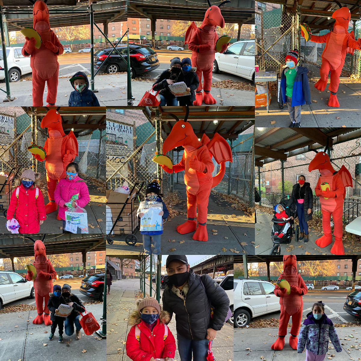 Pix11 Features Taco Eating Dragon & LINC Staff Distributing Books at Several NYCHA Locations
